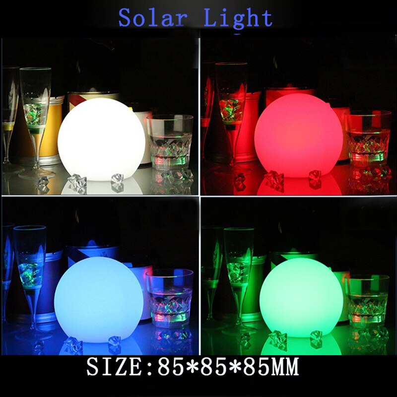 Solar- Energie LED Ball Lampe Farbwechsel/Dauer RGB Licht Wiederaufladbare Schwimmbad Garten Dekor Licht JS21: Ursprünglich Titel