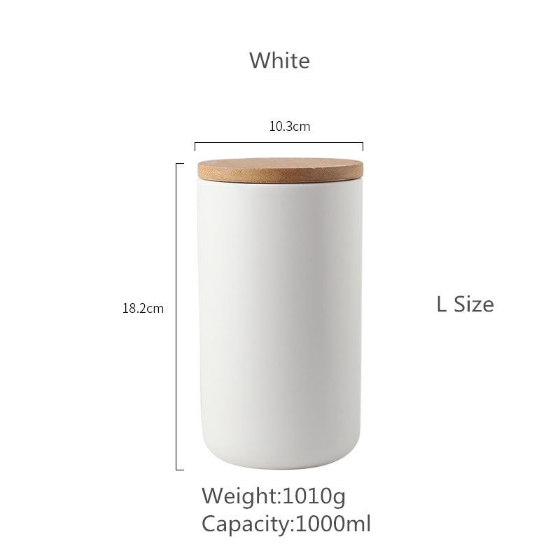 SML Nordic Koffie Opslagtank Keuken Opslag Container Suiker Thee Kruidkruik met Deksels Keramische Opslag Flessen en Potten: white- l size