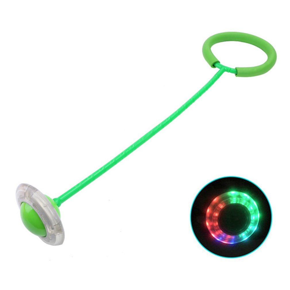 Jump Bal Kinderen Speelgoed Elastische Flash Jump Voet Op De Yo Yo Set Voet Ring Lichtgevende Rotatie Been Swing ring: Green
