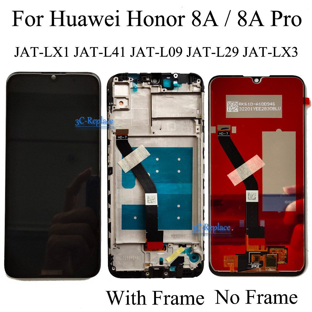 Original 6,1 zoll Für Huawei Ehre 8A/8A Profi JAT-L29/Honor Spielen 8A LCD Anzeige Touchscreen Digitizer Montage Mit Rahmen