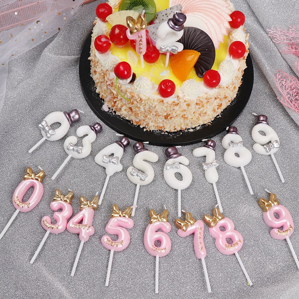 Bougie gâteau numéro chapeau à nœud papillon 1 pièce | Garniture numérique pour âge, fournitures de fête d'anniversaire pour garçons et filles, accessoires de décoration pour la maison