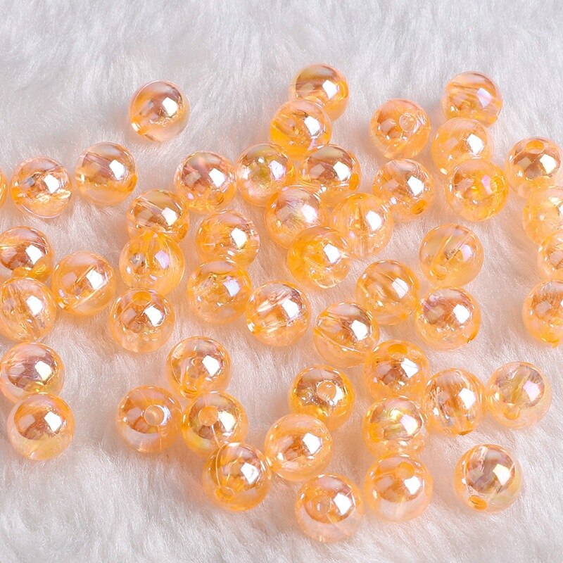 50pcs 8Mm Glass Ball Cream Cattle Small Marbles Pat Toys Parent- Child Beads Console Game Pinball Machine of Bouncing Ball: Orange