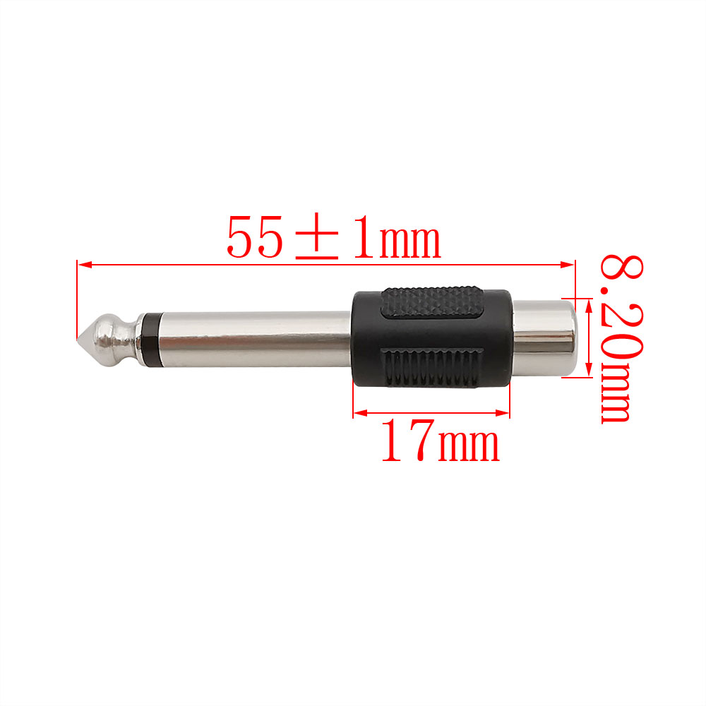 10Stck schnallen-buchse auf 6,35mm 1/4 zoll Mono Stecker Audio- Adapter Stecker für DIY Kopfhörer FM Mikrofon
