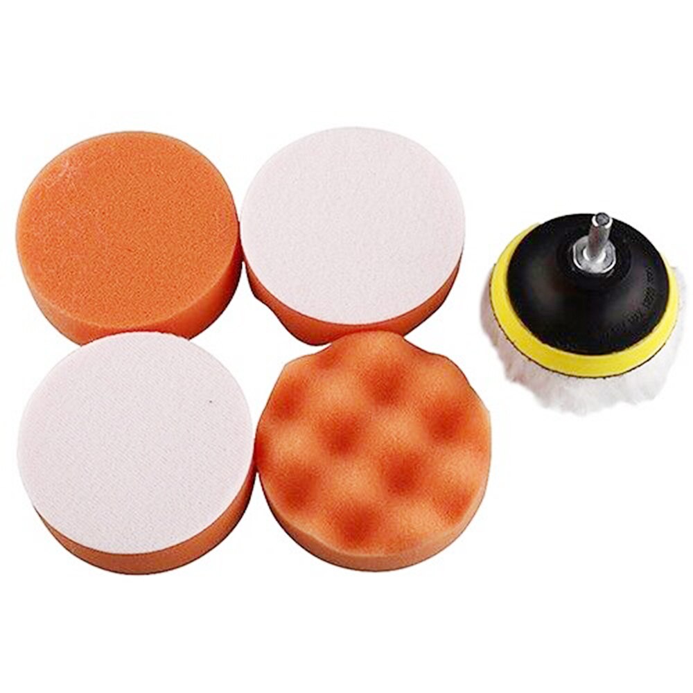 Auto Polishing Pads Compound Car Drill Adapter Roundness Orange 7PCS/set