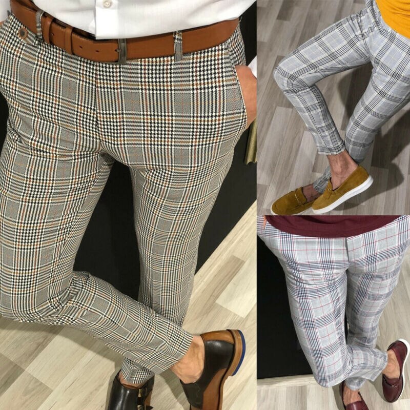 Goocheer 3 Arten Herren Plaid Hosen Männer Straße Hüfte hüpfen Hosen Dünne Chinos Hosen schlank passen lässig Hosen Jogger