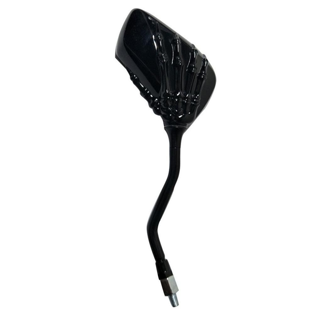 Rétroviseur latéral moto squelette crâne main Chrome pour rétroviseur universel miroir de recul réflecteur