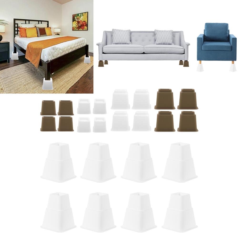 Elevadores de muebles resistentes ajustables de 4 piezas, elevador de patas para sofá/cama/mesa/silla