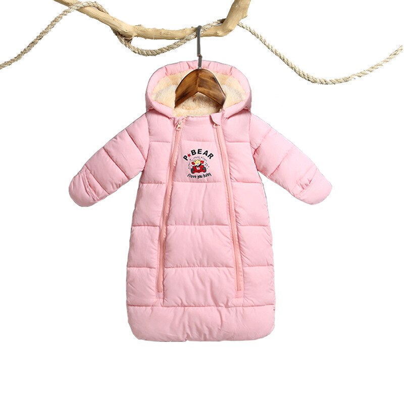 Winter Dikker Baby Rompertjes Overalls Bodysuit Baby Kleding Jumpsuit Pasgeboren Meisje Jongen Down Katoen Snowsuit Baby Sneeuw Wear: Pink / 3M