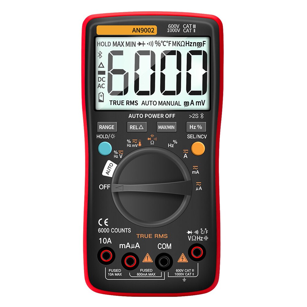 AN9002 Current Voltage Auto-Range APP Battery Powered Bluetooth Digital Multimeter Tool True Rms 6000 Counts Home