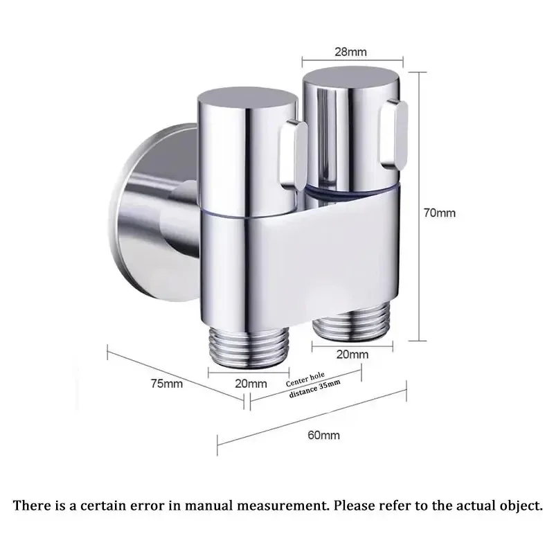 Washing Machine Faucet Automatic Water Stop Valve G1/2 Connector 1 In 2 Out Dual Control Valves for Bathroom Toilet Accessories