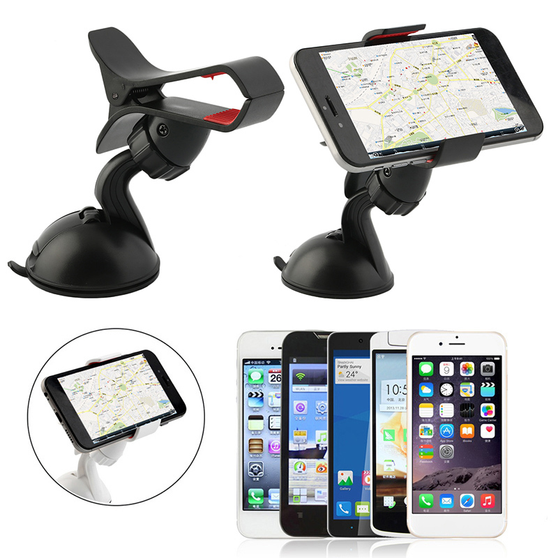 Zwart 360 Rotatie Verstelbare Voorruit Stand Sucker Houder Beugel voor Smart Phone GPS Navigatie Auto Styling