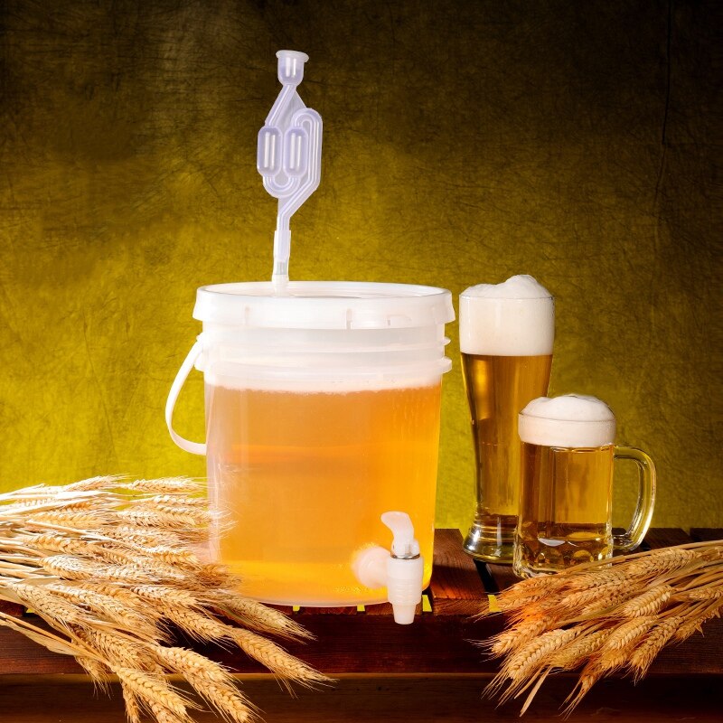 Cubo de plástico para fermentación de vino contenedor a prueba de fugas fermentador de cerveza con llave de aire y tapa