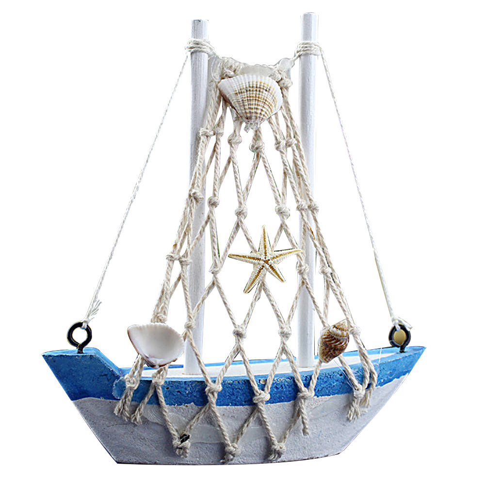 Popular Retro Style Wooden Mini Sailing Boat Model Home Ornament Decor Sailing Ship Model