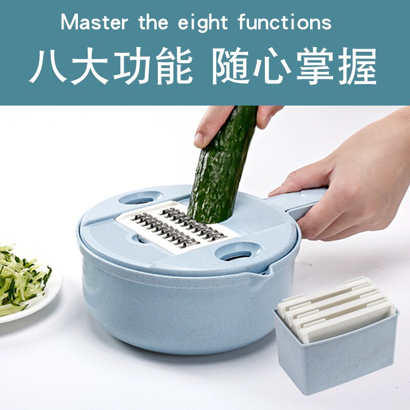 Multi function chopper peeler kitchen manual slicing shredding mashed potato shaving and wiping machine