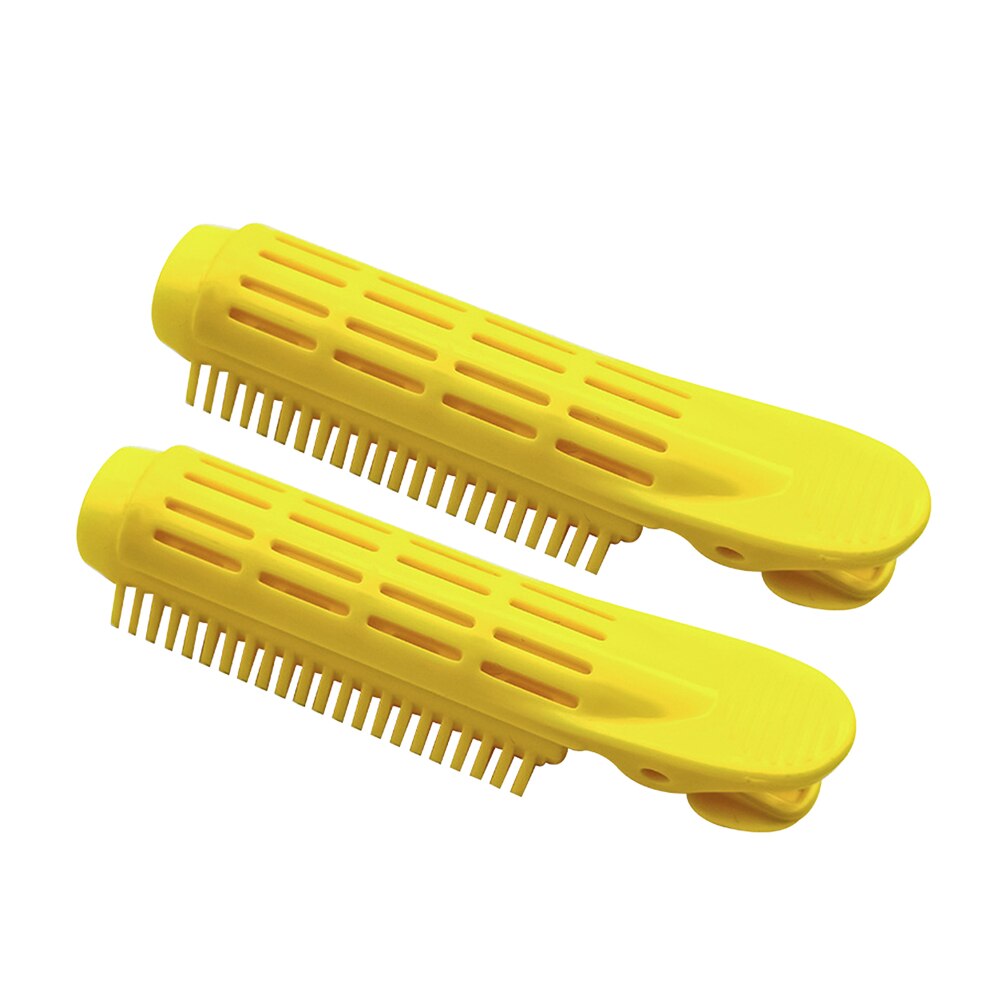 Bigoudi pinces pinces racines Perm tiges style rouleaux moelleux bricolage outils de cheveux léger facilement porter des cheveux partie pour les femmes: Yellow 2Pcs