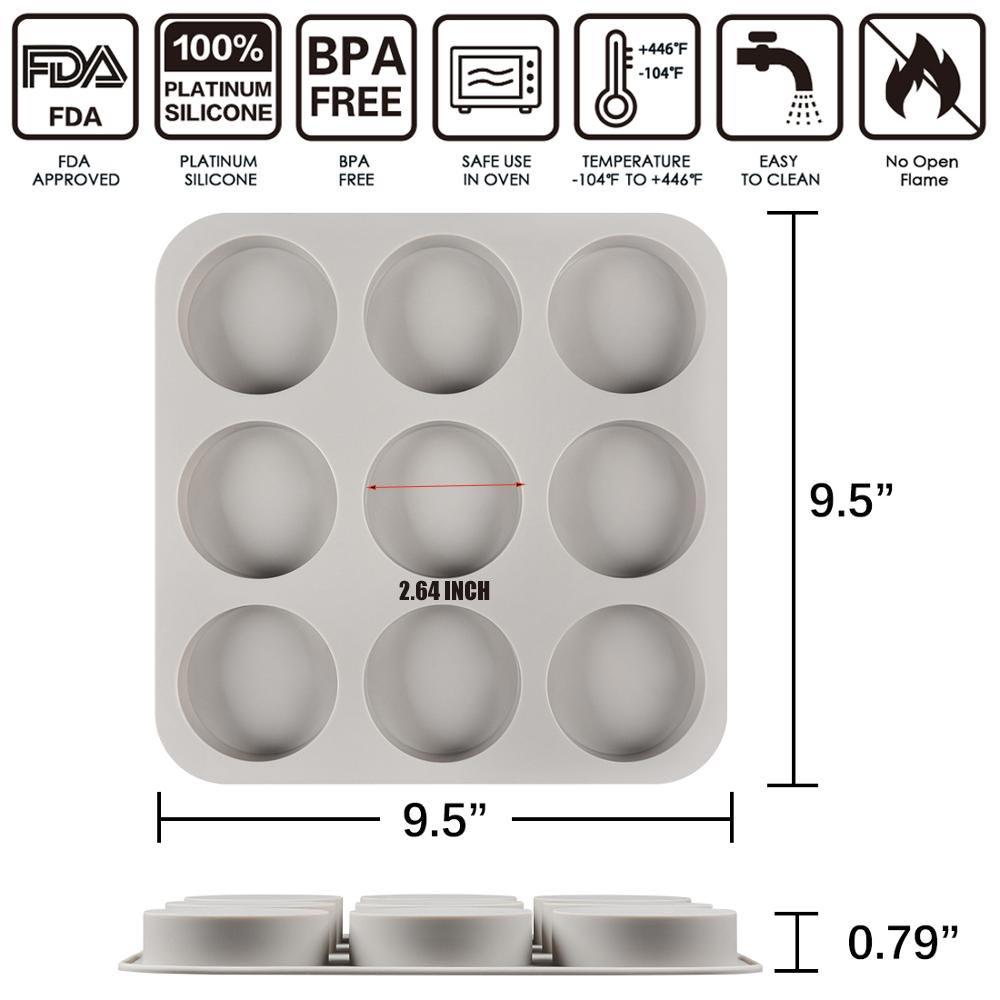 9 holte 3D Silicone Zeep Mold Ronde Vorm Voor Zeep Maken DIY Handgemaakte Vorm Mallen