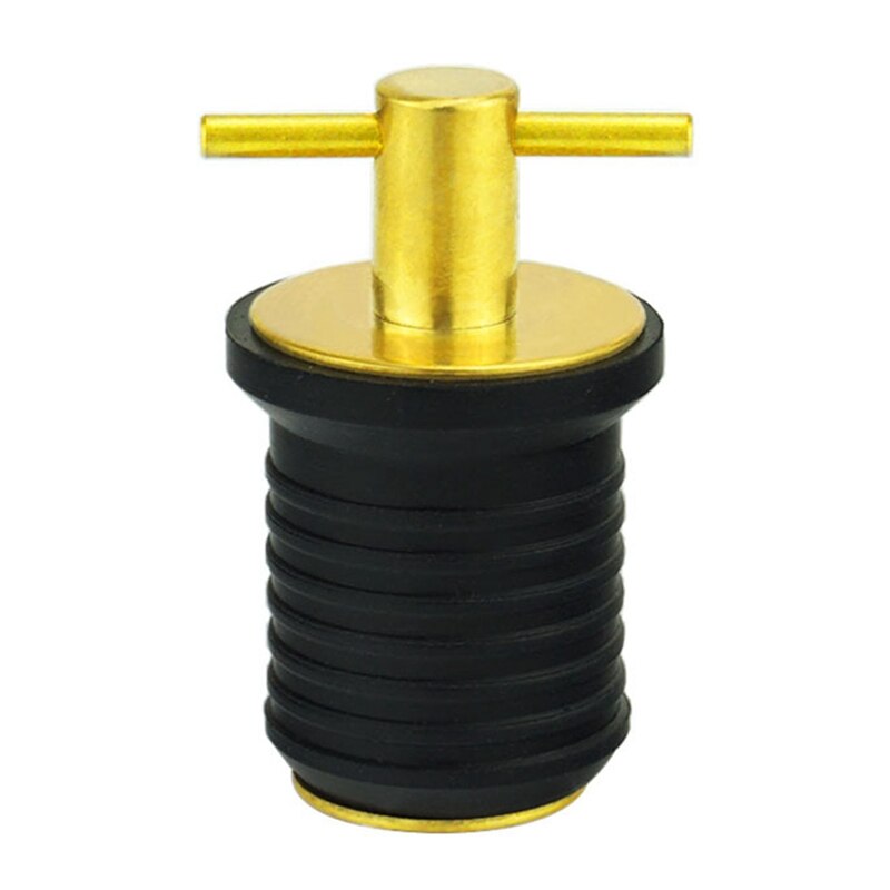 Rubber Brass Snap Handle Twist Design Marine Drain Plug Long Lasting For Boat Yacht Livewell, Convenient Thread Style, Suitable For Yachts, Ships, Etc