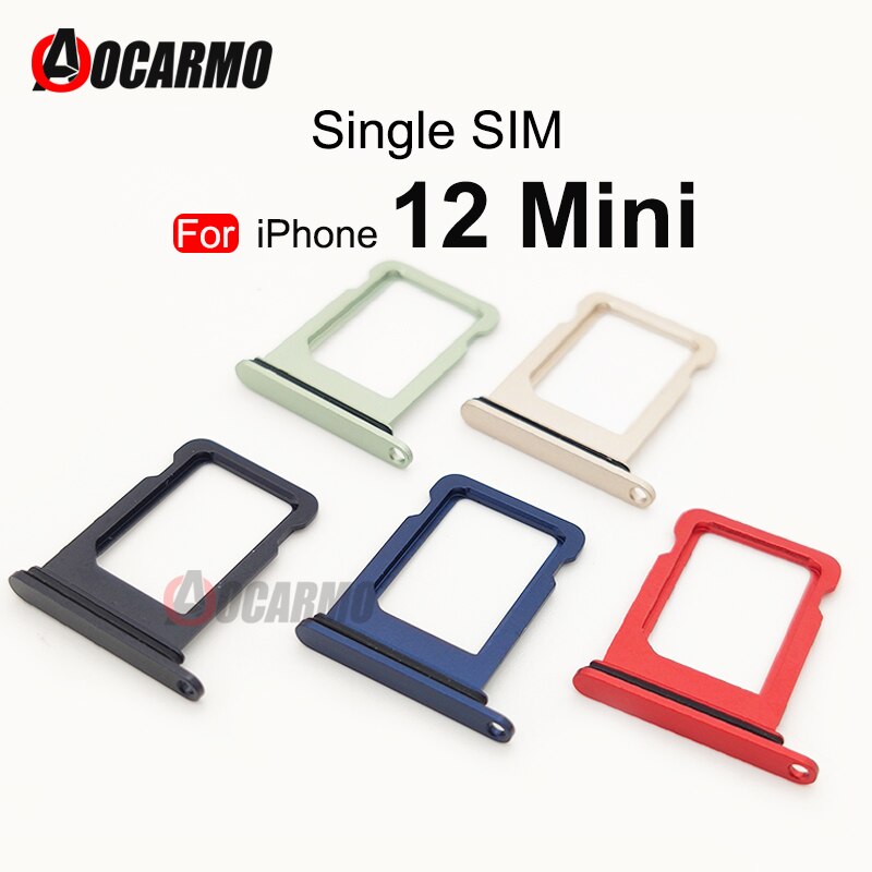 Aocarmo Sim Tray Holder For iPhone 12 mini Mini SIM Card Tray Slot Holder Adapter Socket Replacement Parts