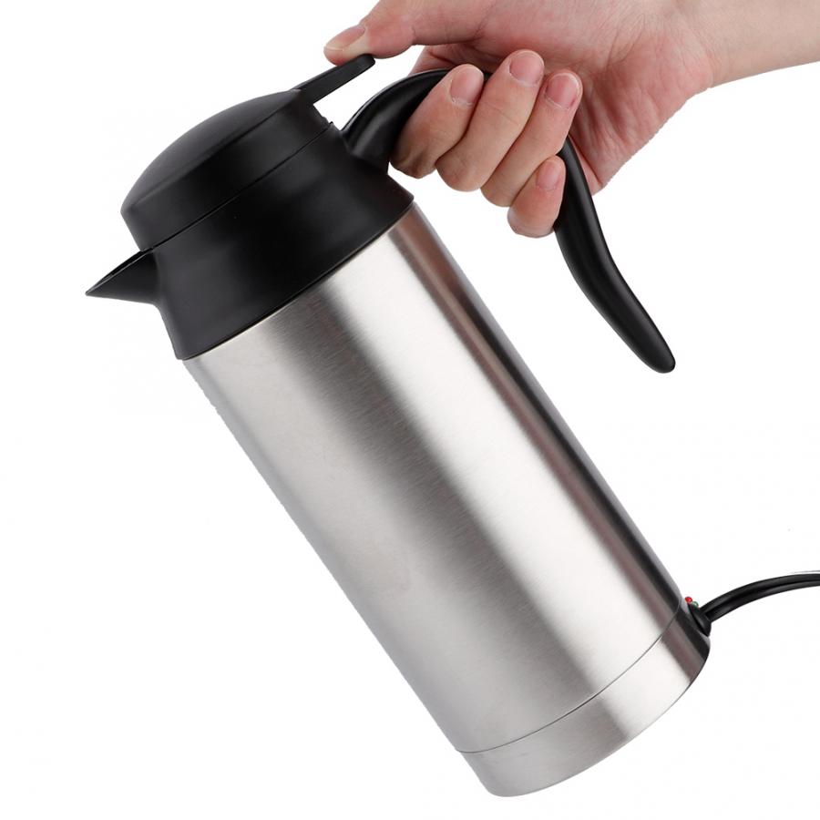 Heating Cup 750ML Stainless Steel Car Electric Kettle Coffee Tea Thermos Water Heating Cup 12V Car Kettle Vehicle