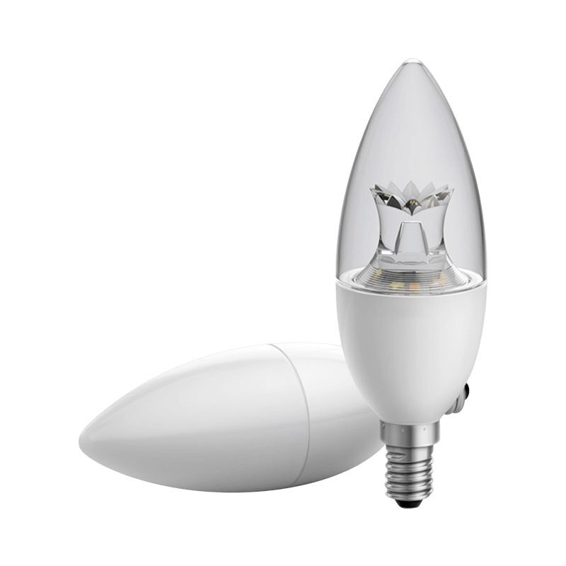 Zhirui-Lámpara LED tipo vela con punta trasera pequeña, rosca e14, luz blanca cálida, Bombilla inteligente de ahorro de energía