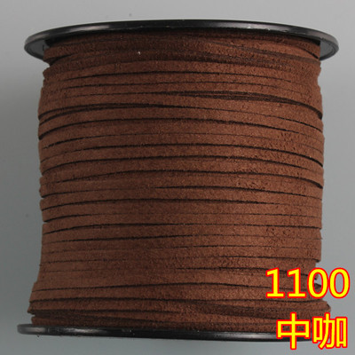 Black White Brown 100 Meters 3mm Flat Faux Suede Velvet Korean Leather Cord String Rope String Lace Jewelry Finding for DIY Chok: 1100