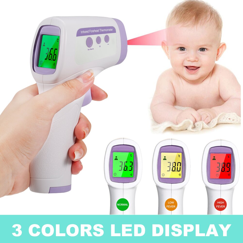 Handheld Digital Fronte Termico Termometro Senza contatto a Infrarossi Misurazione della Temperatura con Retroilluminazione di Colore per I Bambini Adulti: Type 8