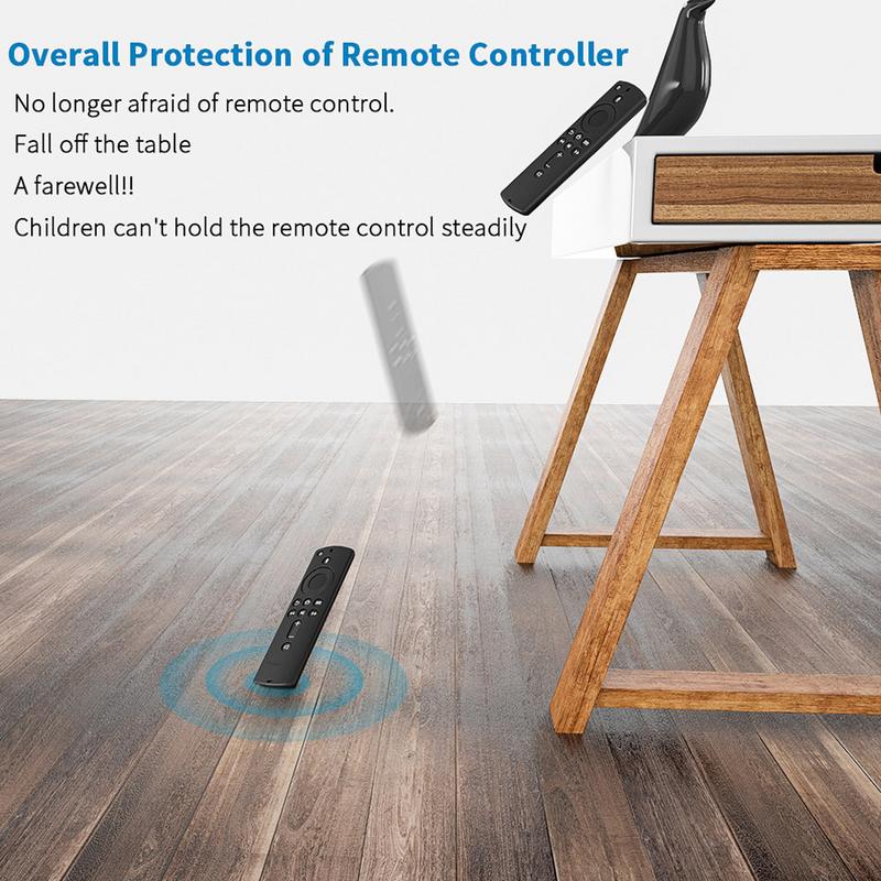 Silicone Case for Fire TV Stick 4K Fire TV 3rd Generation Fire TV Cube 5.9 Inch Remote Control Anti-slip Dustproof Shock Absorpt