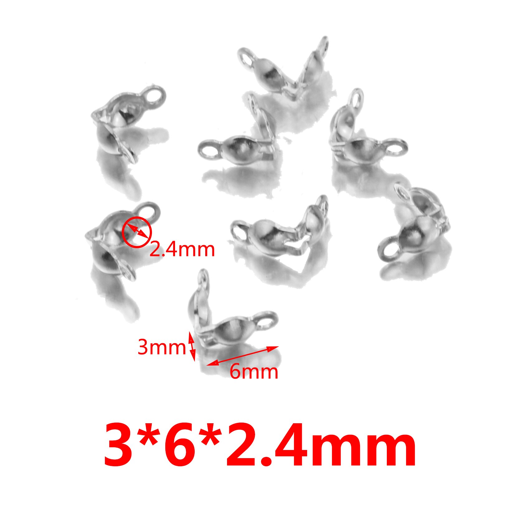 50 teile/los Stecker Verschluss passend zu Edelstahl Ball Kette Kalotte Ende Crimps Perlen Anschluss für DIY Schmuck Machen Supplie: A1