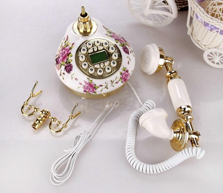 Witte Antieke Telefoon Snoer Vaste Home Telefoons Vintage Klassieke Keramische Huistelefoon Antieke Home Office Art Winkels