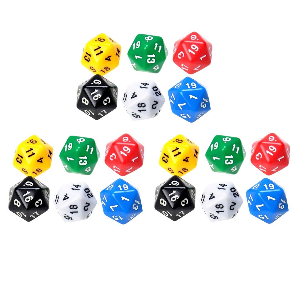 18/set Twenty Sided Dice Set for RPG D&D Roleplaying Party Casino Board Prop