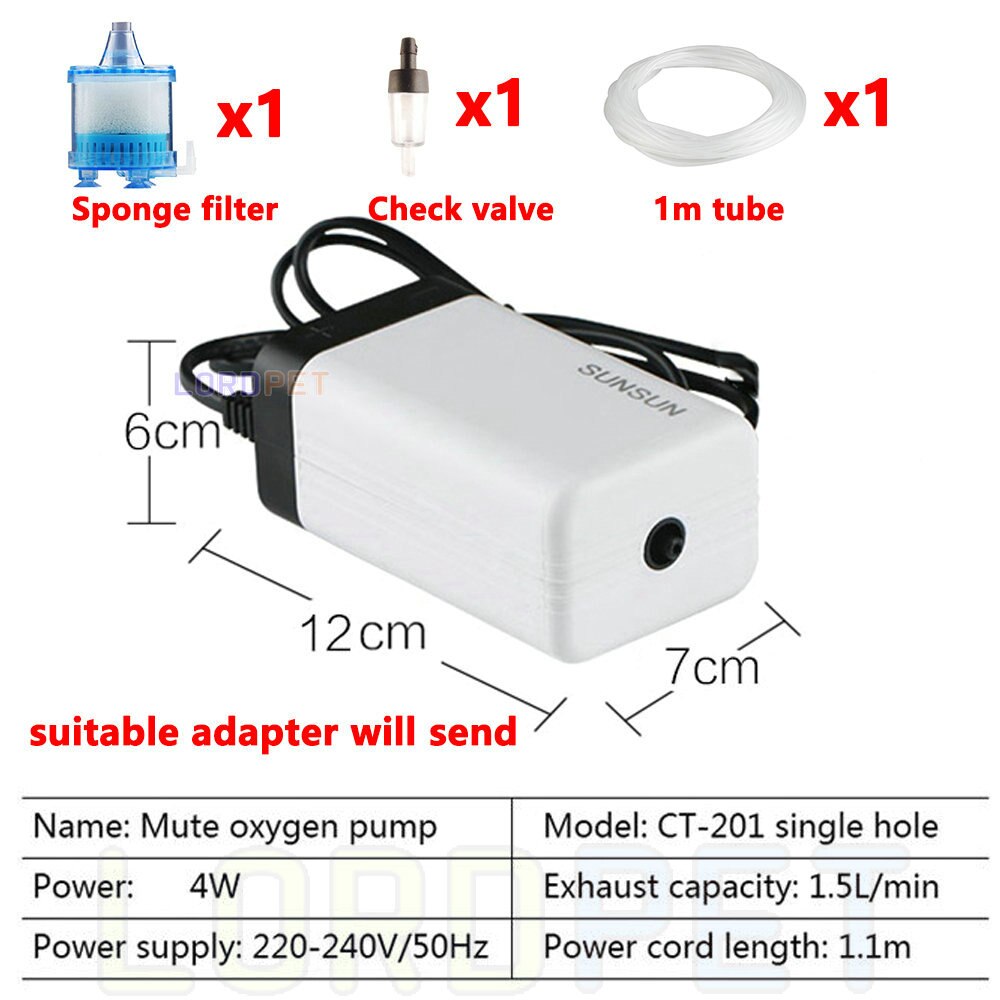 Sunsun Luftpumpe Belüfter Einstellbare Sauerstoff Pumpe Ultra Leise Luft Kompressor Einzigen Doppel vier Auslauf 220v Für Aquarium: ct20103