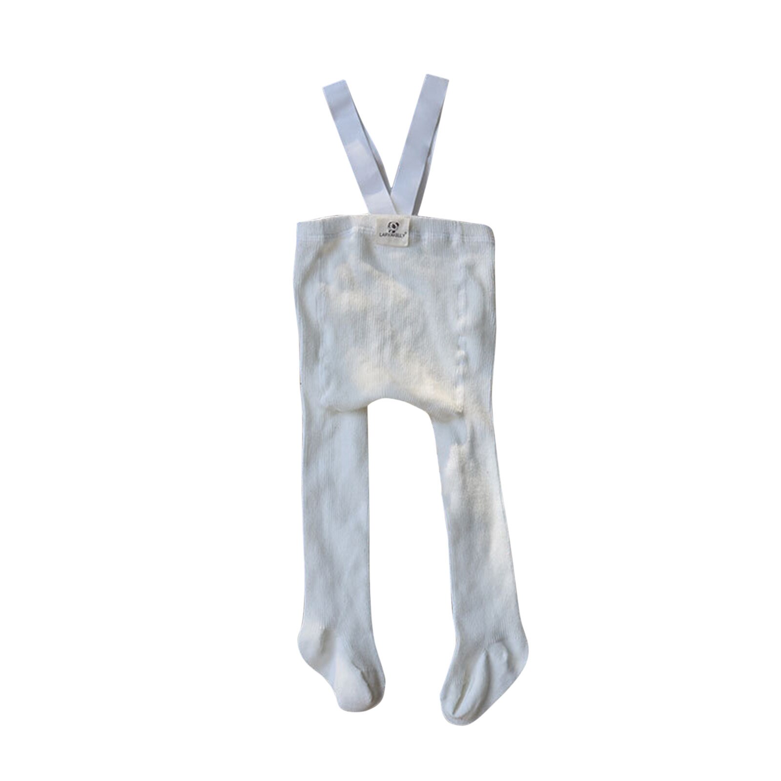 Bebé bebé tirantes acanalado medias primavera otoño bebé niñas lindo sólido alto cintura venda general Leggings 0-12M: Blanco