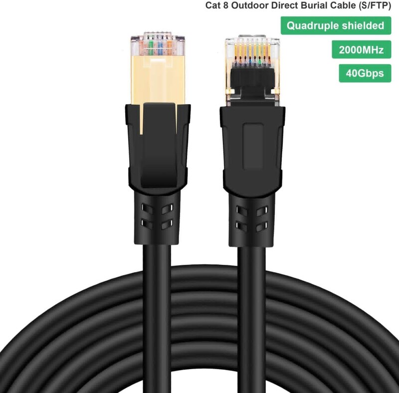 Cat8 Ethernet Cable 2000Mhz Super Speed Cat 8 RJ45 Network 25 / 40Gbps Lan Patch Cord For Router Modem PC RJ 45 Ethernet Cable