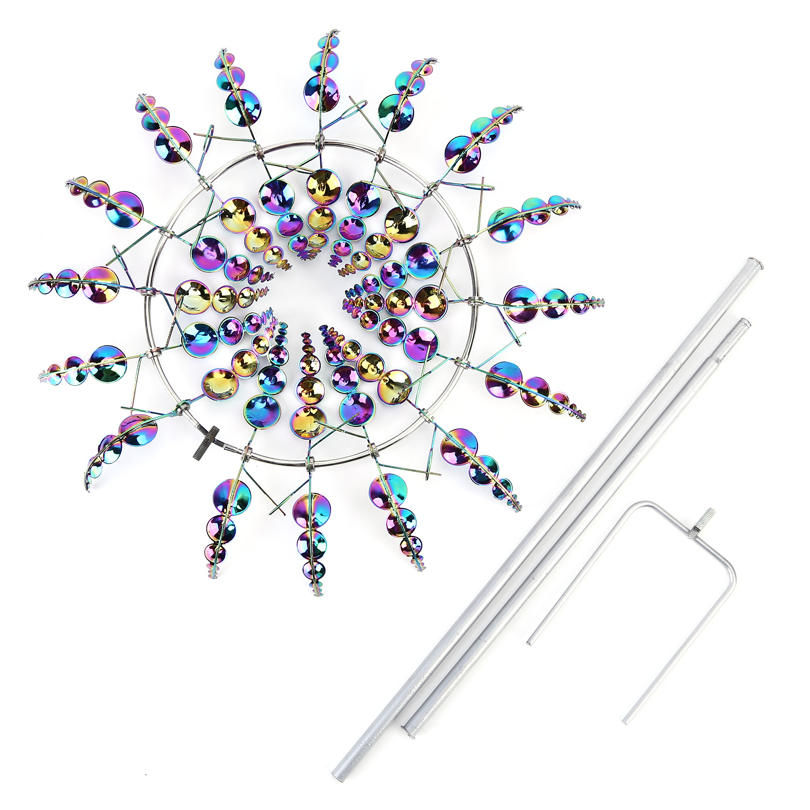 Metalen windmolen, windaangedreven kinetisch sculptuur, unieke en magische metalen windmolen, metalen windspinner, gazonwindspinner voor binnenplaats en tuin, windvanger, buitenterrasdecoratie