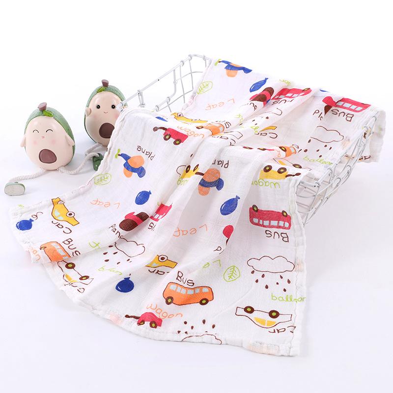 60*60 musselin Bambus Baumwolle Baby Decke Swaddle Weiche Cartoon Animal Print schal Multifunktions Wrap Spucktücher Handtuch zubehör