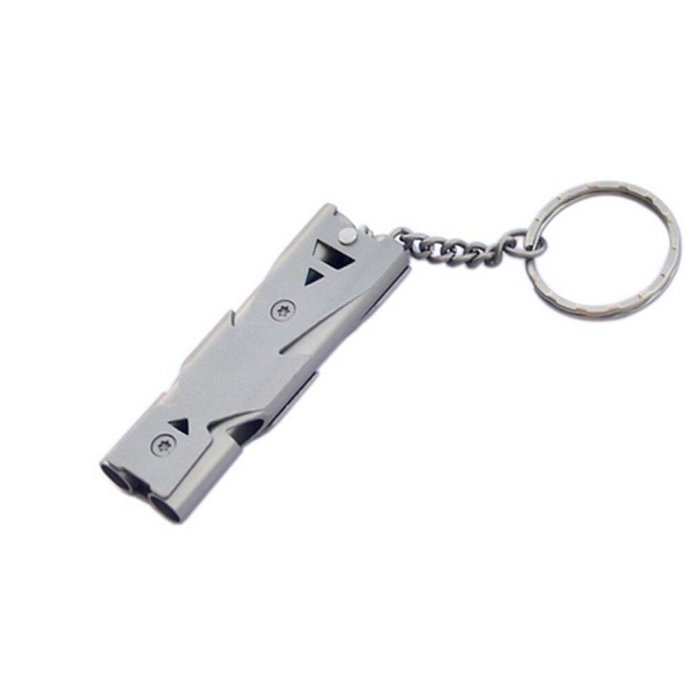 Doppel Rohr Hohe Dezibel edelstahl Outdoor Notfall Überleben Keychain Cheerleading