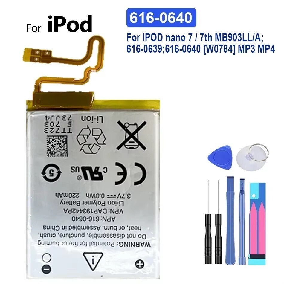 Battery For Apple iPod Nano 1 1st 2 2G 2nd 3 3rd 3th 3Gen 4 4th 5 5G 5th 6 6th 7 7th A1137 4GB 2GB 1GB 8GB 16GB MB903LL/A: WHITE