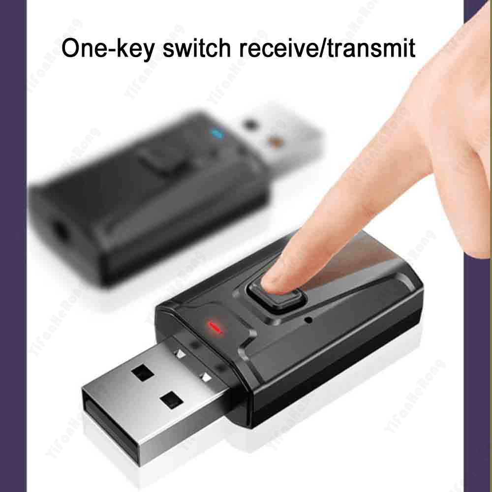 Usb bluetooth-kompatibel 5.0 adapter sender/mottaker lyddongle trådløs usb 3.5mm adapter for datamaskin pc bærbar pc