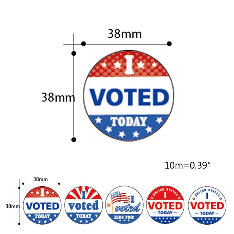 500 Pieces Stickers Patriotic Election Stickers Waterproof Decals for Election Day Parade Celebrations