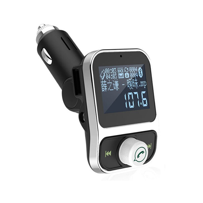 JaJaBor Trasmettitore FM Modulatore FM Bluetooth macchina kit MP3 Audio Giocatore di Musica Vivavoce caricabatterie doppio USB da 1.44 pollici Grande Schermo: Default Title