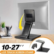 1Pcs Plastic Tilt Mounted Fold Monitor Holder Rotated For 10-27 Inch LCD Display Screen Stand PC Monitor TV Holder