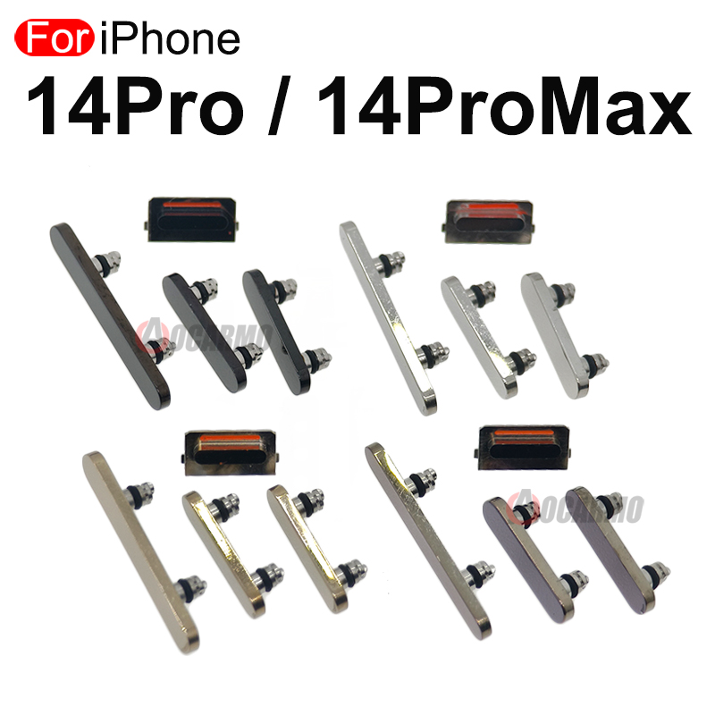 Aocarmo per apple iphone 14 pro max 14 pro 14pm set completo di tasti laterali accensione/spegnimento volume/disattivazione tasti di ricambio