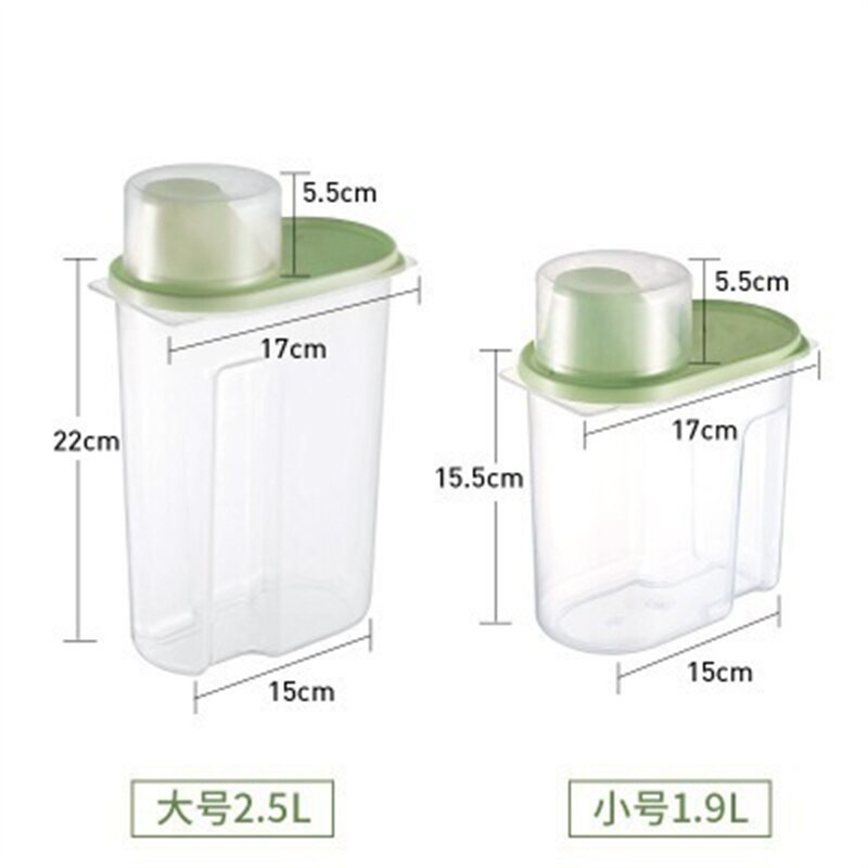 Pp mad opbevaringsboks køkken opbevaring plastik klar beholder med hæld låg flasker krukker tørret korn tank 1.9l-2.5l mad indeholder