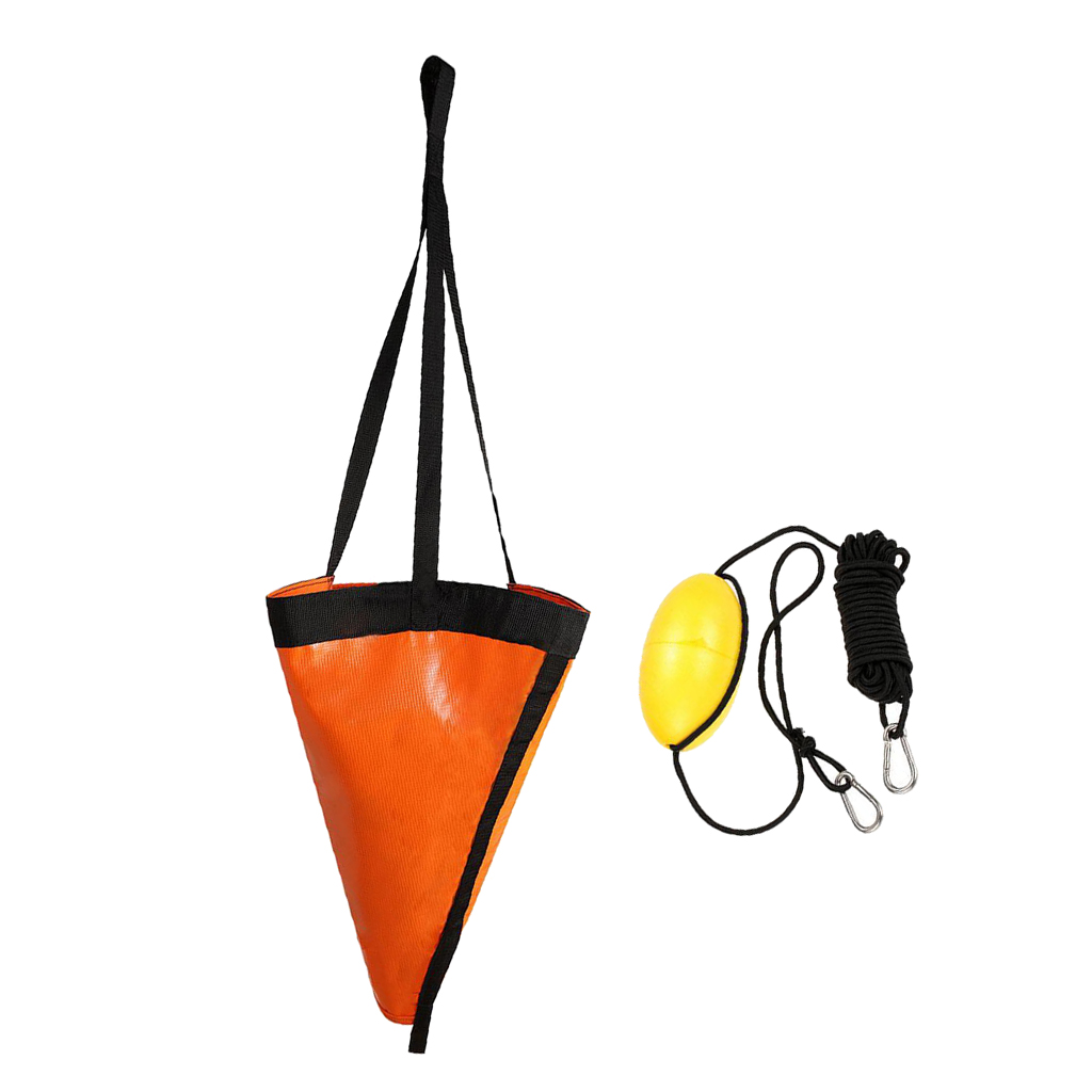 Sea Anchor Drogue + PVC Kayak 32'' Anchor Tow Rope Throw Line For Boat