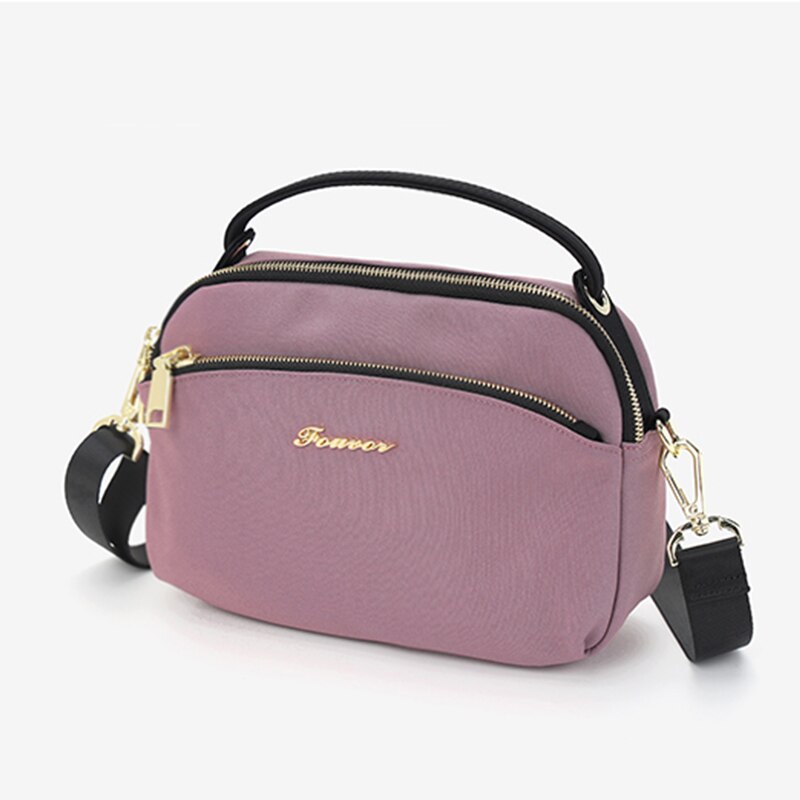 Fouvor Western style small bag female bag Oxford cloth shoulder bag messenger bag canvas bag 2967-05: pink