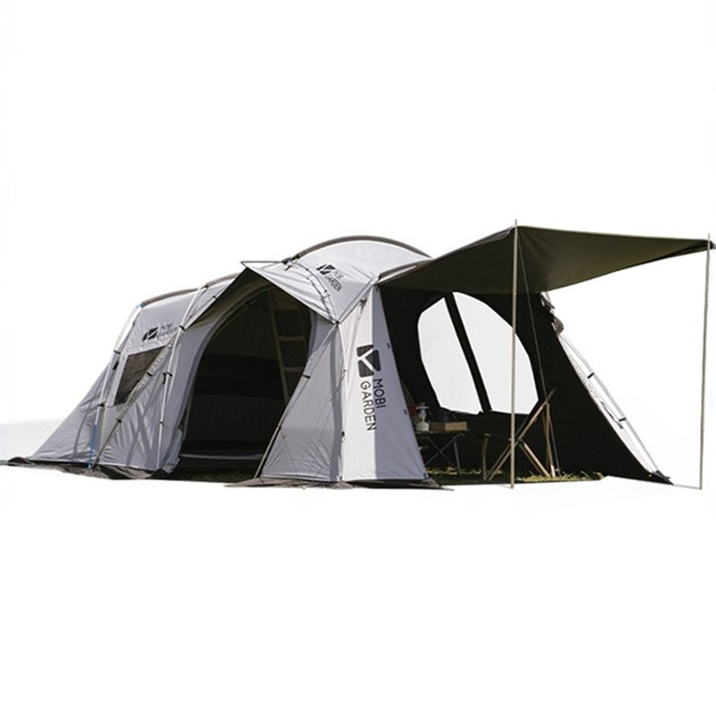 Mobi Garden Camping Outdoor Picnic Tent Weatherproof Sunscreen 3-4 People Large Space Tunnel Tent Camping Tent Travel Cover