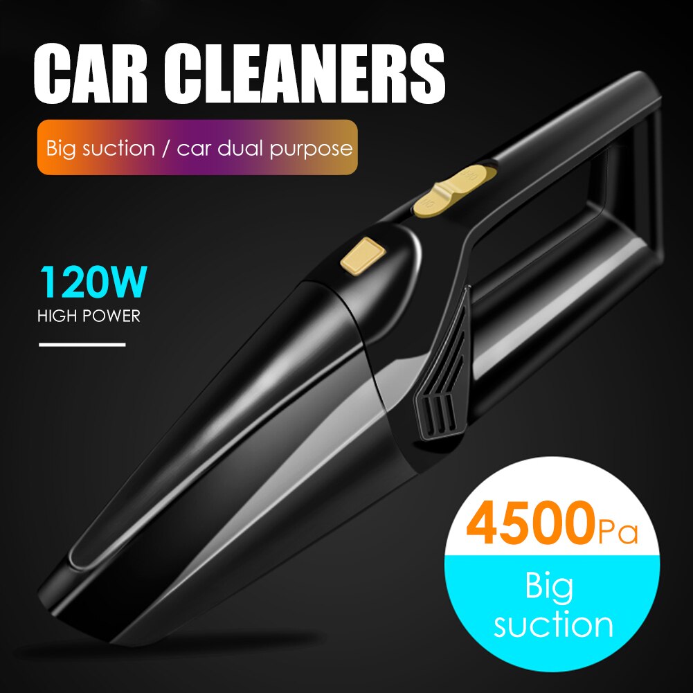 12V 120W 4500Pa Mini Car Vacuum Cleaner Portable Handheld Cordless Wet Dry Dual Use Auto Vacuum Cleaner Car Cleaning