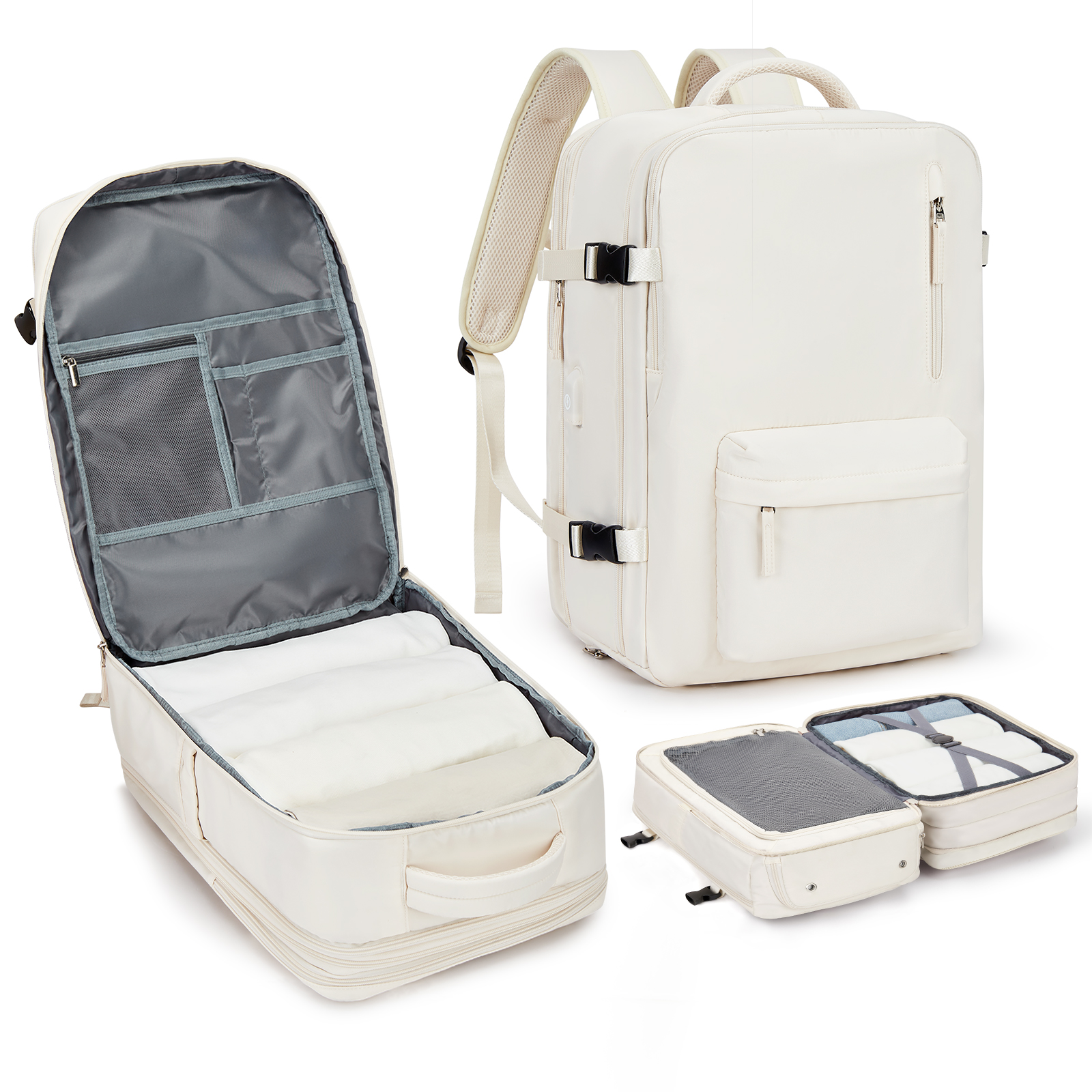 Travel Backpack,45x30x15,Carry On Backpack Airline Approved,Personal Item Travel Bag,14 Inch Laptop Backpack,Business Hiking Bag: Beige