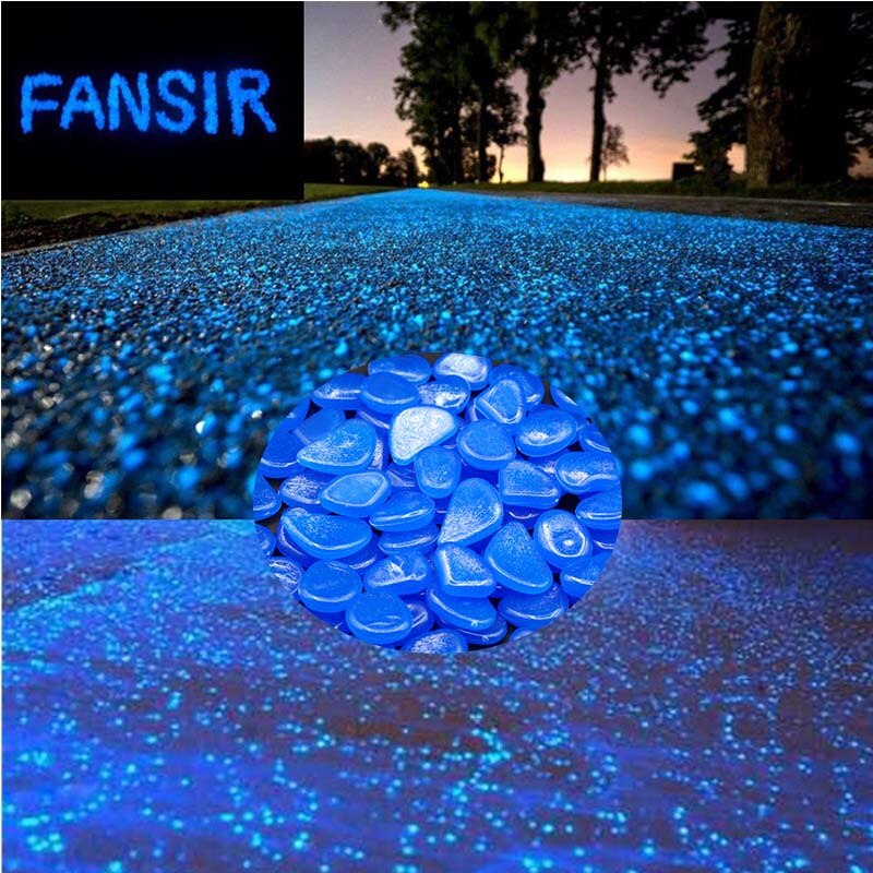 10Pcs Blue Glow In The Dark Luminous Pebbles Stones Wedding Romantic Evening Party Events Supplies Garden Decoration Crafts