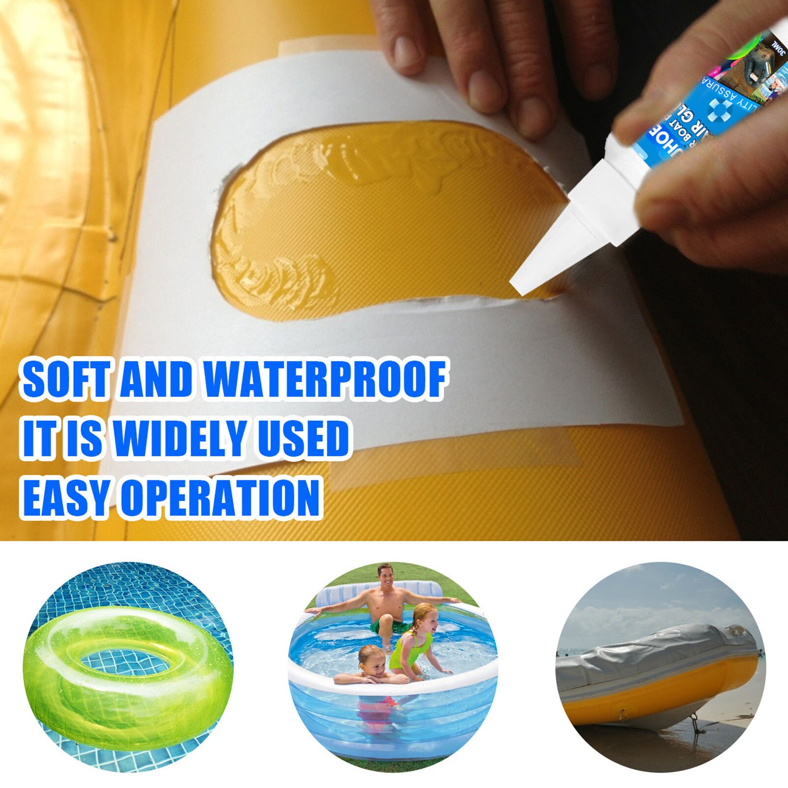 Inflatable Boat Adhesive Waterproof PVC Repair Glue For Inflatable Pool Toy Repair Tears And Pinholes Inyl Repair Adhesive
